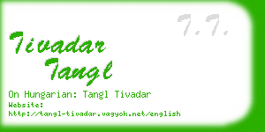 tivadar tangl business card